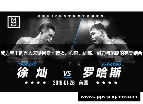 成为拳王的五大关键因素:技巧、心态、训练、耐力与策略的完美结合 成为拳王的五大关键因素:技巧、心态、训练、耐力与策略的完美结合